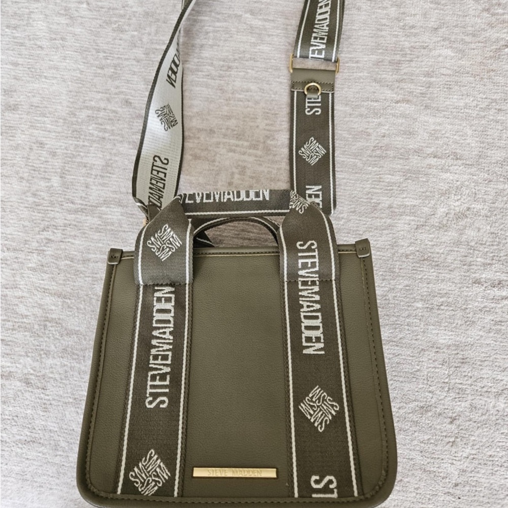 Steve Madden Olive Green Crossbody with Logo Strap
